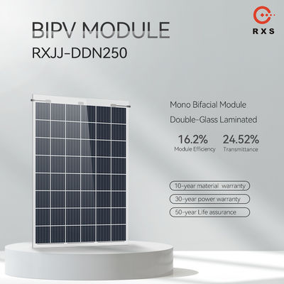 Painéis solares BIPV transparentes de alta eficiência Rixin Módulo solar mono 200w 250w